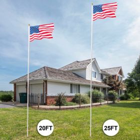 Cut Off Flagpole Aluminum Alloy, Adjustable And Extendable (Option: 2PCS)